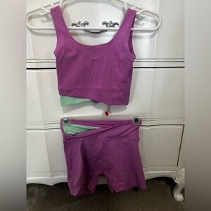 HoneyCut Purple and Mint Activewear Set